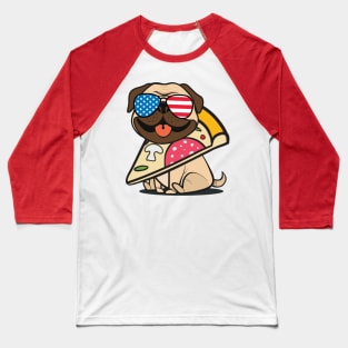 Pug Pizza USA Baseball T-Shirt